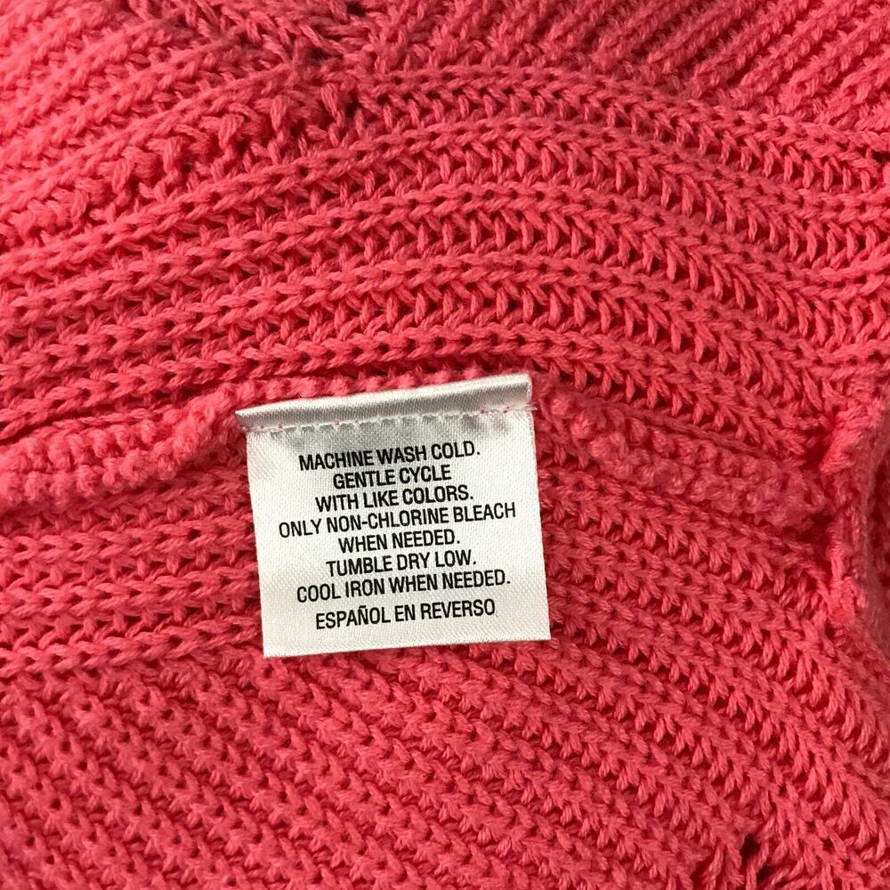 Charter Club Women's XL Sweater Pink Knit Curvy Stitch 3/4 Sleeve Tunic AS22 - Picture 3 of 4